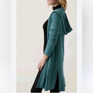 Athleta Teal Hooded Cardigan